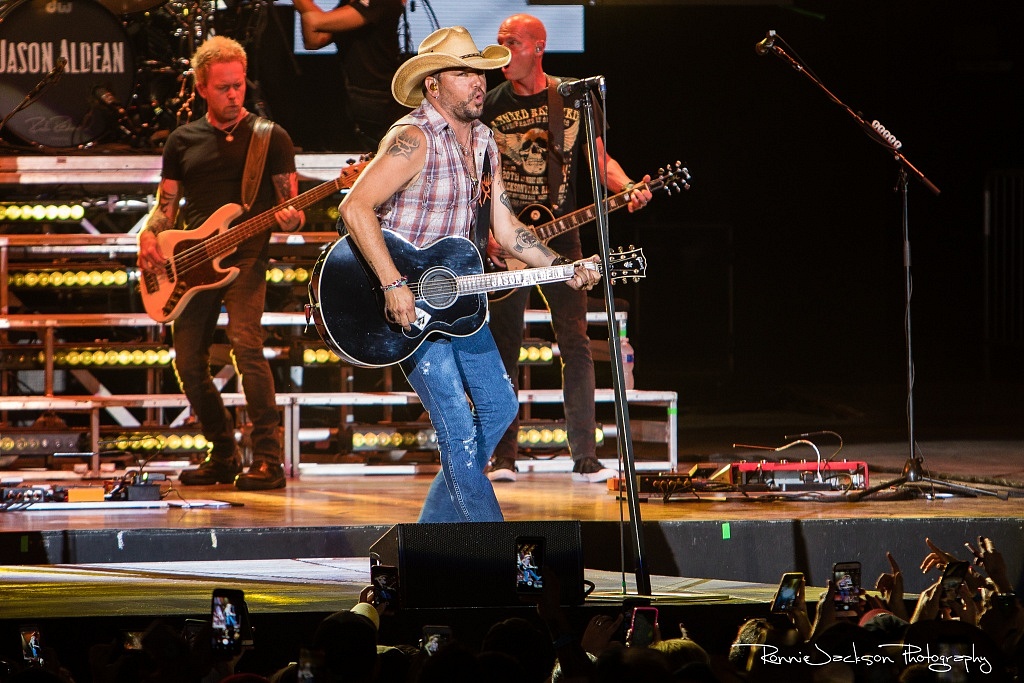 Jason Aldean plays a sold out show at Dos Equis Pavilion in Dallas